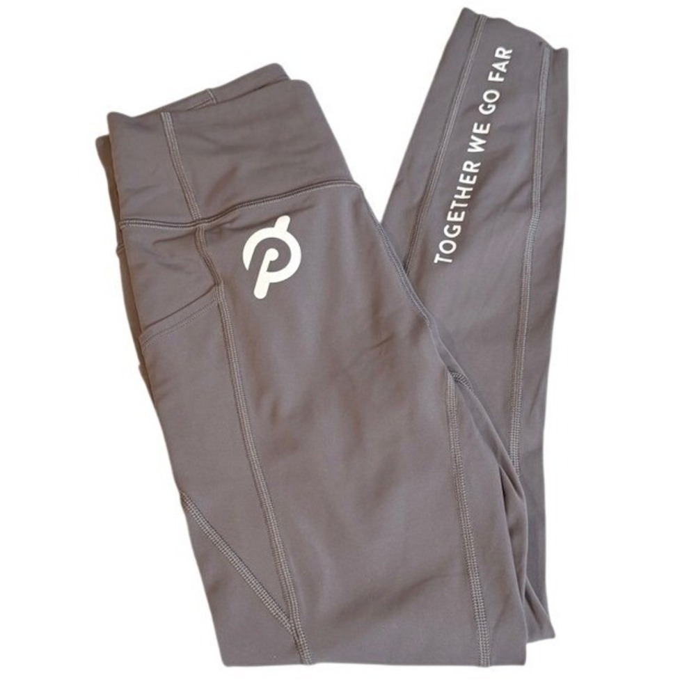Peloton Womens High Waist Leggings S Together We Go Far‎ Pocket Gray Athletic